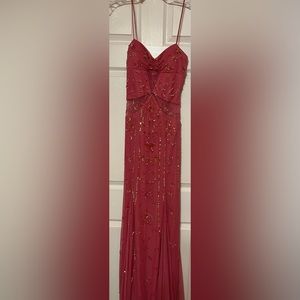 Long sequined dress, spaghetti straps